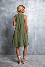 Load image into Gallery viewer, Sleeveless Round Neck Tiered Dress