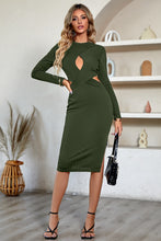Load image into Gallery viewer, Cutout Crisscross Round Neck Long Sleeve Dress