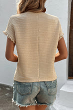 Load image into Gallery viewer, Textured Round Neck Short Sleeve Top