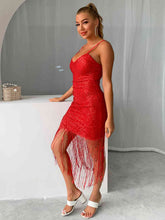 Load image into Gallery viewer, Sequin Fringe Spaghetti Strap Dress