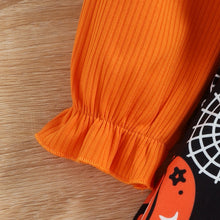 Load image into Gallery viewer, Round Neck Ruffle Trim Halloween Theme Dress