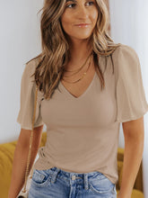 Load image into Gallery viewer, V-Neck Flutter Sleeve Top