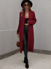 Load image into Gallery viewer, Waffle Knit Open Front Duster Cardigan With Pockets