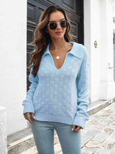 Load image into Gallery viewer, Johnny Collar Dropped Shoulder Sweater