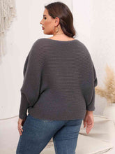 Load image into Gallery viewer, Full Size Boat Neck Batwing Sleeve Sweater