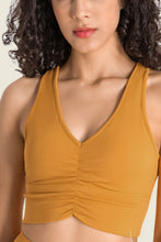 Load image into Gallery viewer, Gathered Detail Halter Neck Sports Bra