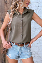 Load image into Gallery viewer, Collared Neck Sleeveless Shirt