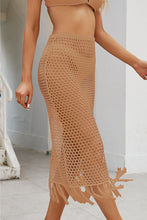 Load image into Gallery viewer, Fringe Openwork High Waist Swim Skirt