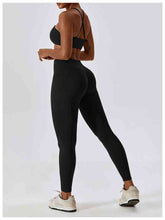 Load image into Gallery viewer, Cropped Halter Neck Sports Bra