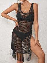 Load image into Gallery viewer, Cutout Wide Strap Cover Up with Tassel