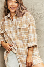 Load image into Gallery viewer, Plaid Dropped Shoulder Shirt Jacket