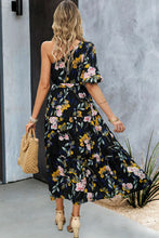 Load image into Gallery viewer, Printed One-Shoulder Tie Belt Maxi Dress