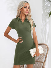 Load image into Gallery viewer, Johnny Collar Short Sleeve Bodycon Dress