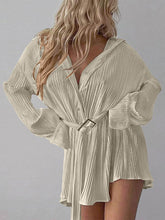 Load image into Gallery viewer, Button Up Dropped Shoulder Shirt Dress