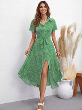 Load image into Gallery viewer, Printed Short Sleeve Collared Dress