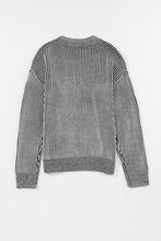 Load image into Gallery viewer, Striped Mock Neck Dropped Shoulder Sweater