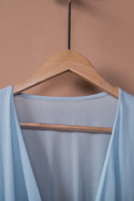 Load image into Gallery viewer, Tied Plunge Smocked Waist Flounce Sleeve Dress