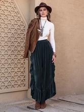 Load image into Gallery viewer, Ruffle Trim Wide Leg Slit Pants