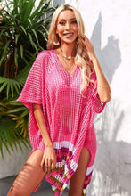 Load image into Gallery viewer, Rainbow Stripe Openwork Slit Cover-Up