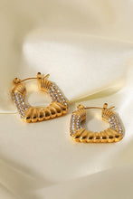 Load image into Gallery viewer, 18K Gold Plated Inlaid Cubic Zirconia Earrings