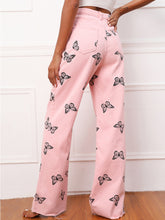 Load image into Gallery viewer, Butterfly Pattern Wide Leg Jeans