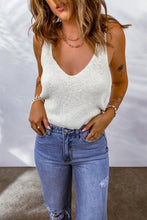 Load image into Gallery viewer, Sleeveless Plunge Knit Tank Top
