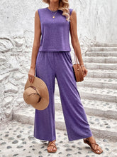 Load image into Gallery viewer, Round Neck Tank and Wide Leg Pants Set