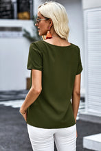 Load image into Gallery viewer, Buttoned V-Neck Short Sleeve Top