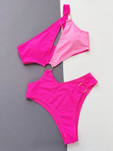 Load image into Gallery viewer, One-Shoulder Cutout Ring Detail One-Piece Swimsuit