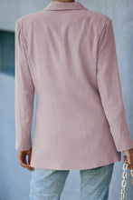 Load image into Gallery viewer, Double-Breasted Padded Shoulder Blazer with Pockets