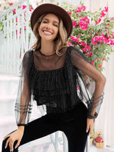 Load image into Gallery viewer, Round Neck Layered Long Sleeve Blouse