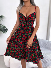 Load image into Gallery viewer, Printed Plunge Cap Sleeve Cami Dress
