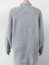 Load image into Gallery viewer, Mock Neck Dropped Shoulder Sweater Dress