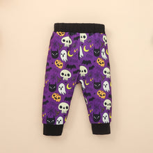Load image into Gallery viewer, Baby MY FIRST HALLOWEEN Graphic Round Neck Bodysuit and Printed Long Pants Set