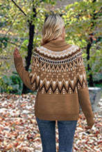 Load image into Gallery viewer, Geometric Turtleneck Long Sleeve Sweater
