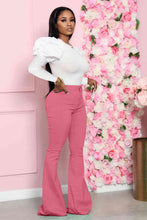 Load image into Gallery viewer, Leg-Of-Mutton Sleeve Top and Flare Pants Set