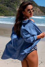 Load image into Gallery viewer, Button-Up Longline Shirt with Breast Pockets
