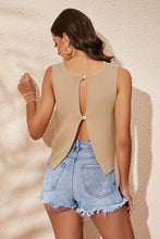 Load image into Gallery viewer, Buttoned Cutout Ribbed Trim Knit Tank