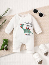 Load image into Gallery viewer, Baby BOYS DADDY'S LITTLE MAN Dinosaur Graphic Jumpsuit