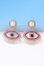 Load image into Gallery viewer, Evil Eye Shape Rhinestone Zinc Alloy Synthetic Dangle Earrings