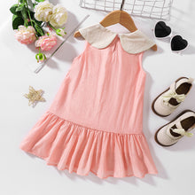 Load image into Gallery viewer, Bow Detail Peter Pan Collar Sleeveless Dress