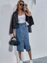Load image into Gallery viewer, Button Down Denim Skirt
