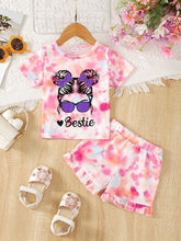 Load image into Gallery viewer, Baby Girl BESTIE Round Neck T-Shirt and Shorts Set
