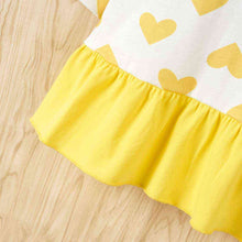 Load image into Gallery viewer, Baby Girl Heart Print Ruffle Hem Dress