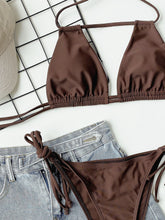 Load image into Gallery viewer, Halter Neck Ruched Bikini Set