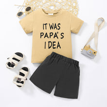 Load image into Gallery viewer, Kids IT WAS PAPA'S IDEA Graphic Tee and Shorts Set
