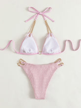 Load image into Gallery viewer, Chain Detail Halter Neck Bikini Set