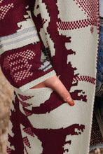 Load image into Gallery viewer, Geometric Open Front Pocketed Cardigan