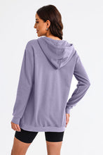 Load image into Gallery viewer, Drawstring Half Zip Hooded Dress