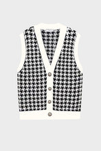 Load image into Gallery viewer, Houndstooth Button Front Sweater Vest